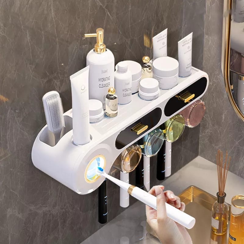 Wall Mounted Self Adhesive Toothpaste/Toothbrush Holder