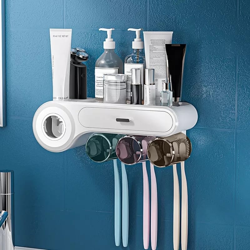 Wall Mounted Self Adhesive Toothpaste/Toothbrush Holder