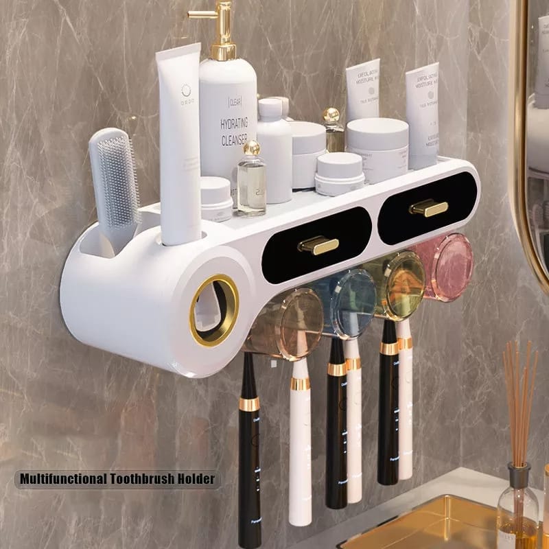 Wall Mounted Self Adhesive Toothpaste/Toothbrush Holder