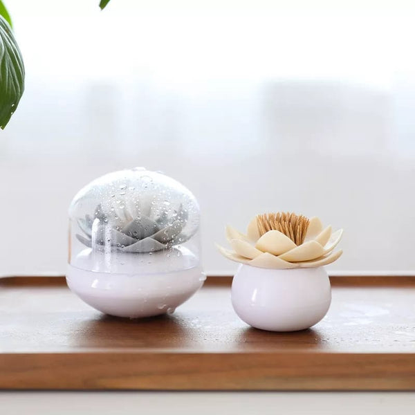 Lotus Cotton Swab and Toothpick Holder