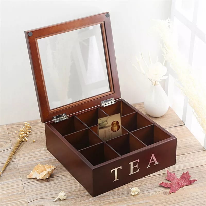 Bamboo Tea Bag Organizer White