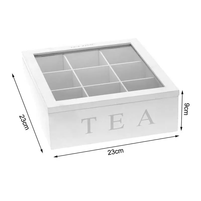 Bamboo Tea Bag Organizer White