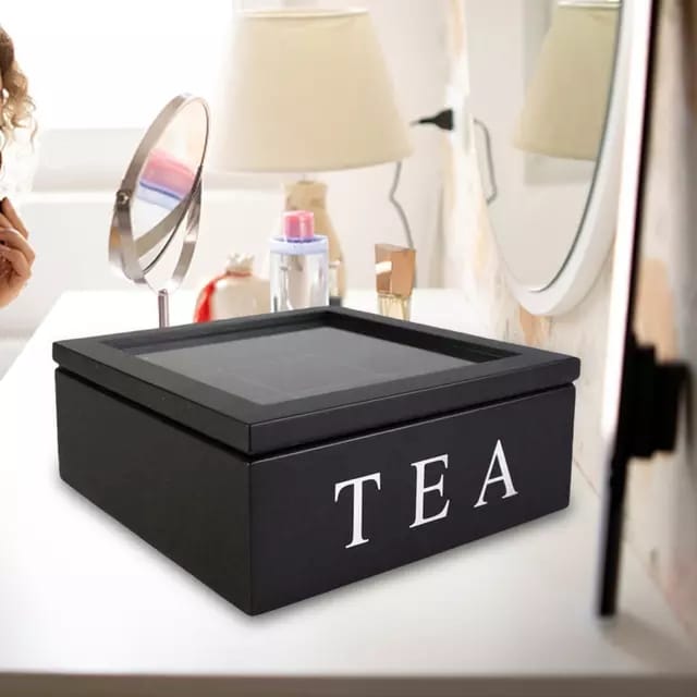 Bamboo Tea Bag Organizer White