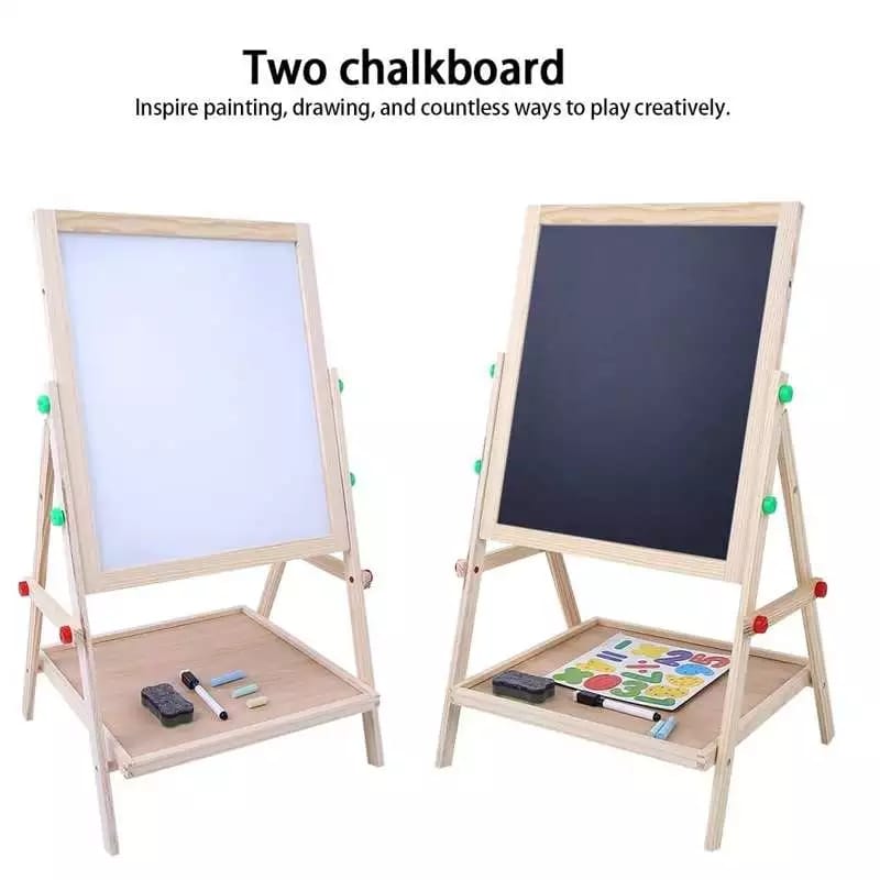 2 In 1 Double Side Woooden Drawing Board