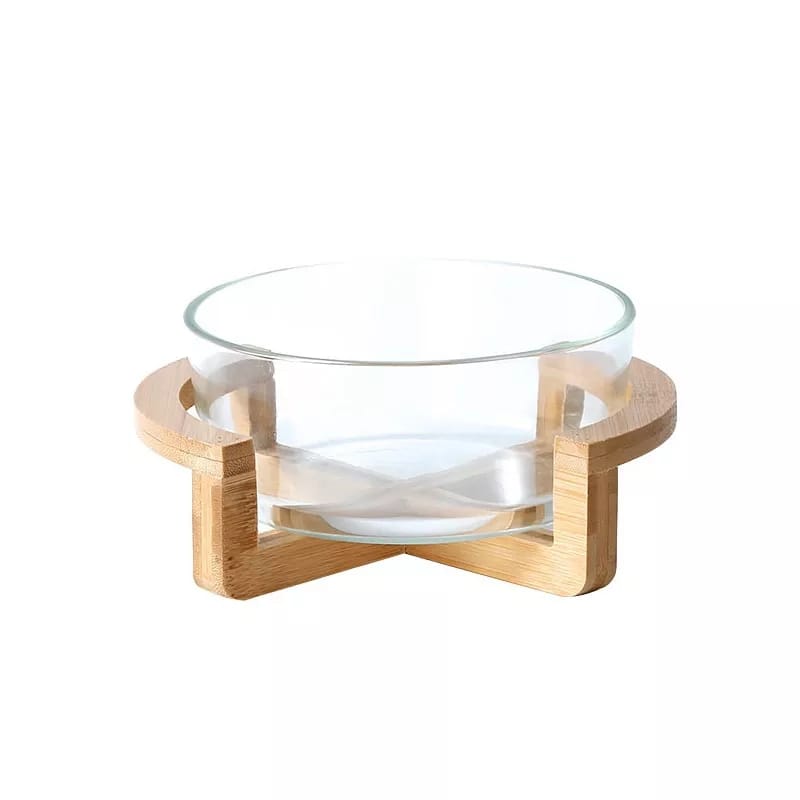 3L Glass Bowl with Bamboo Stand