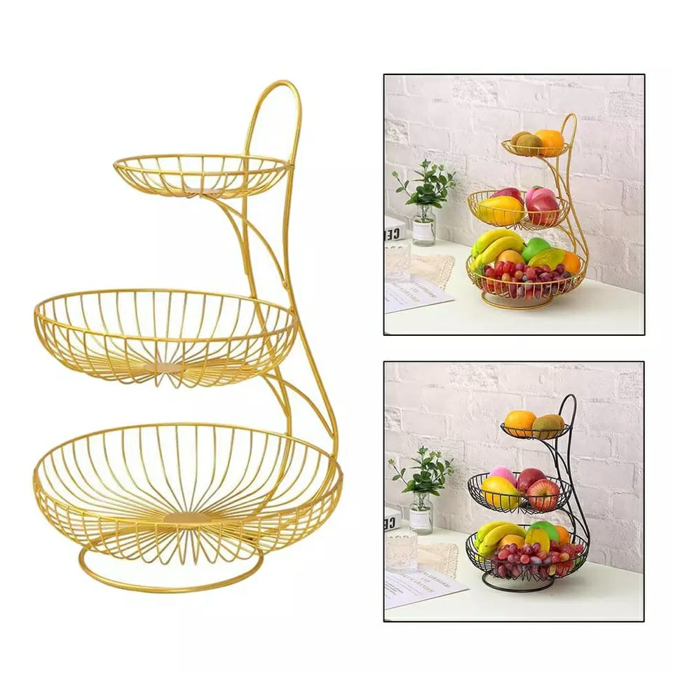 3 Tier Gold Fruit Rack