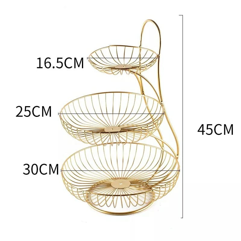 3 Tier Gold Fruit Rack