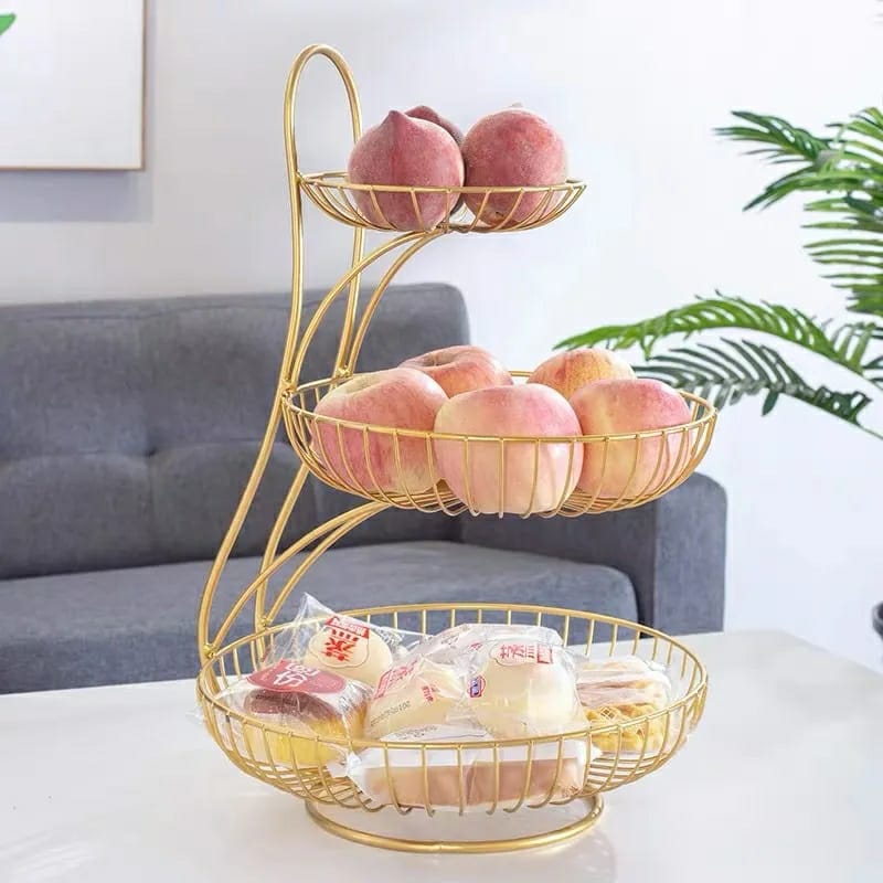 3 Tier Gold Fruit Rack