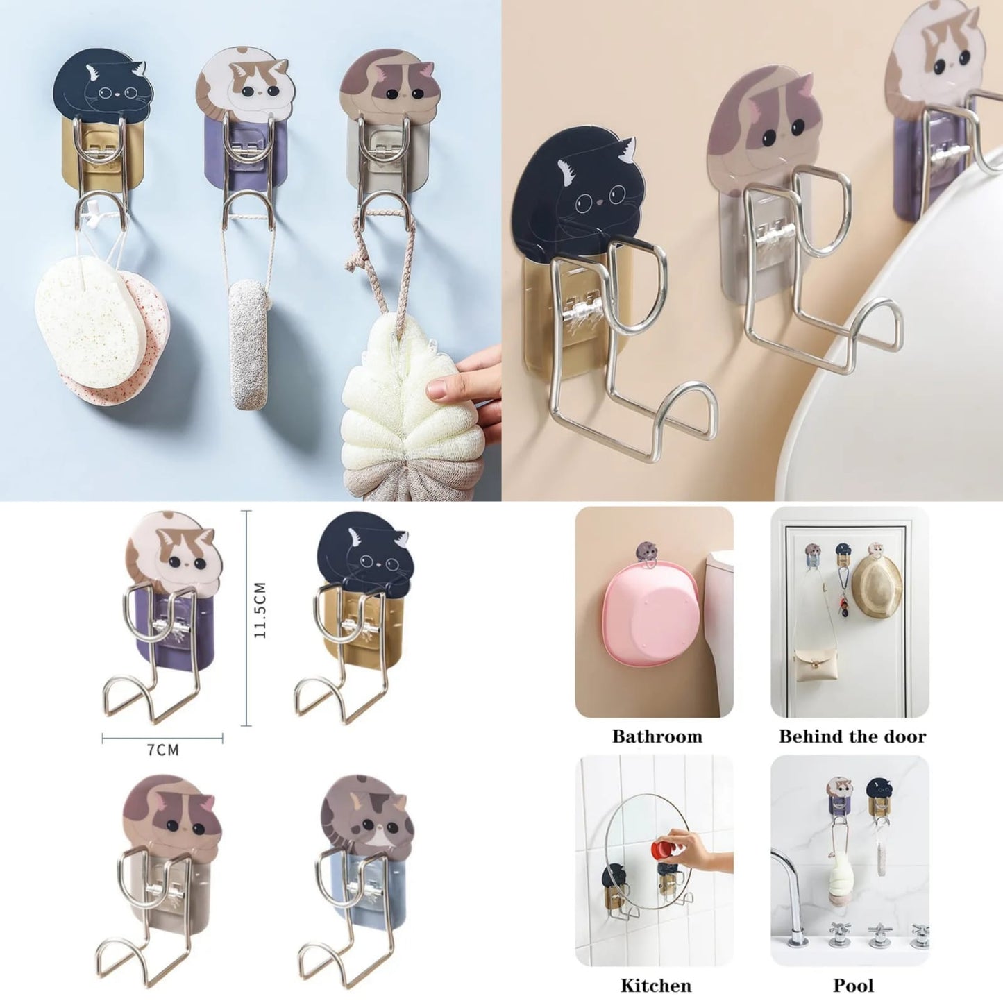 Self Adhesive Wall Mounted Hooks