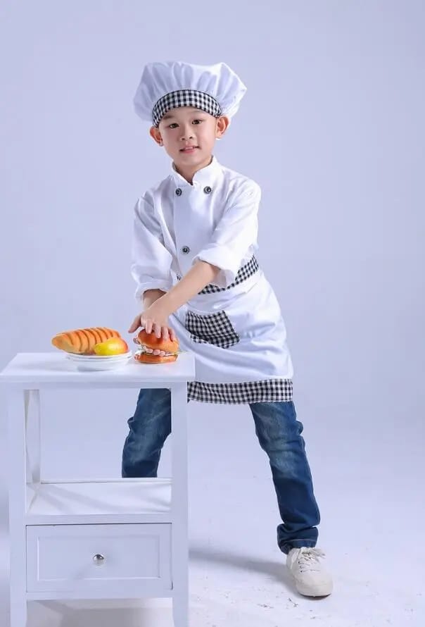 3Pcs Children Professional Chef Costume