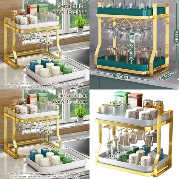2 Tier Dish Drain Rack