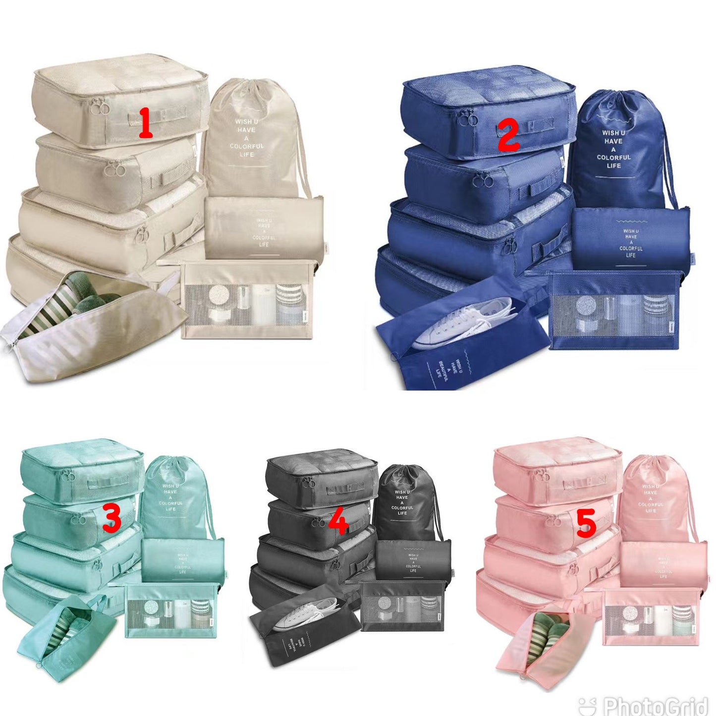 8Pcs Luggage Travel Organizers