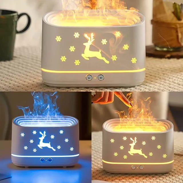 3D Deer Print Flame Aromatherapy Humidifier