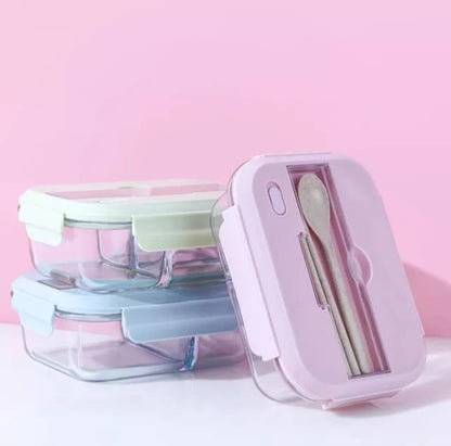 3 Grid Microwave - Safe Glass Lunch Box