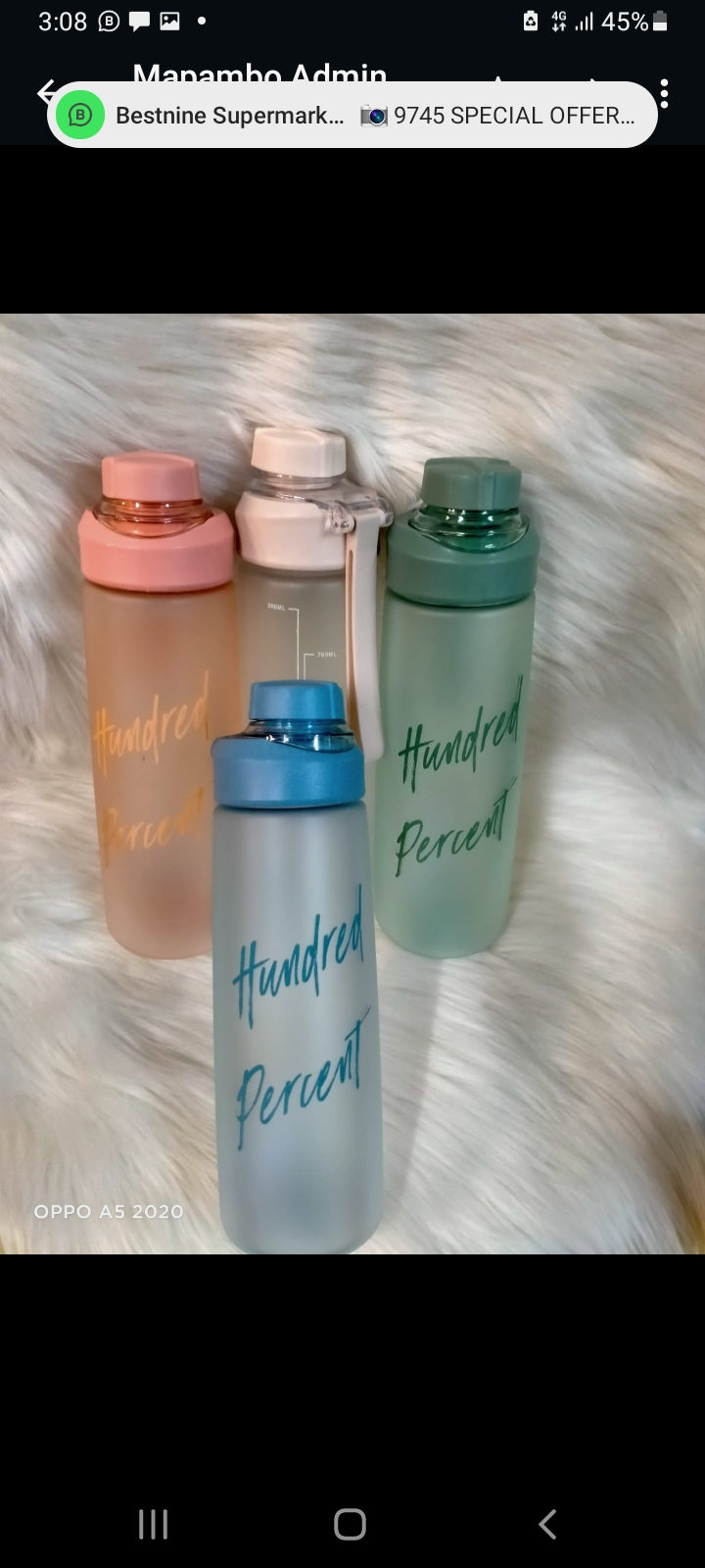 800ml water bottles