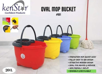 Kenstar Oval Mop Bucket 20Ltrs with Wheels