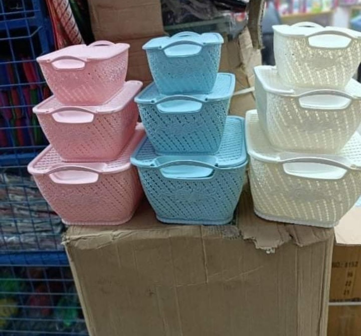 Wooven Plastic Wicker Baskets