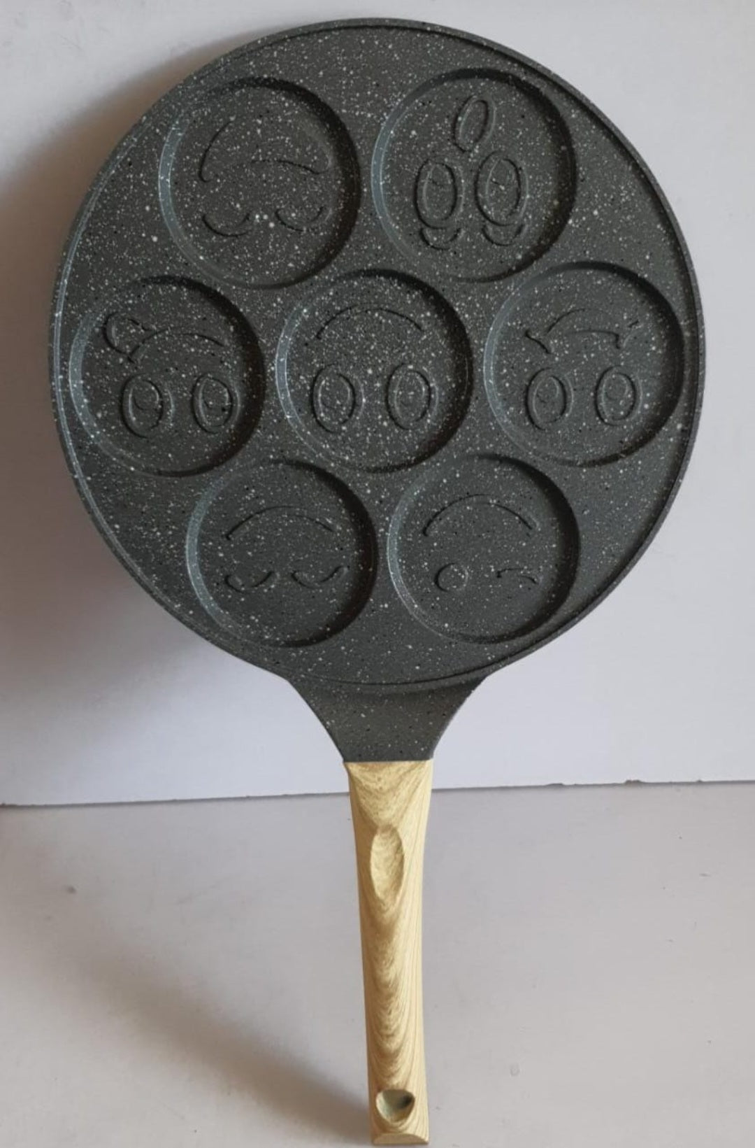 7 Slot Smiley Face Pancake Heavy Granite Pan