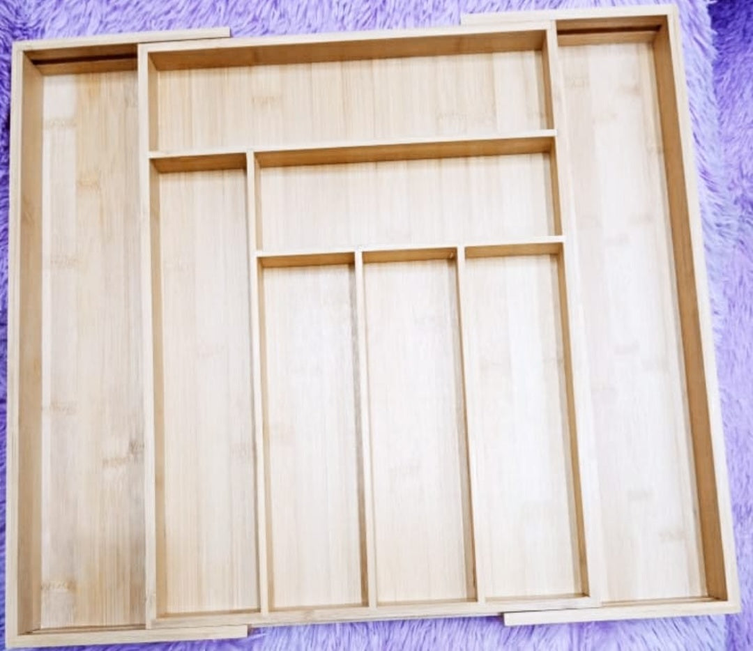 Expandable Bamboo Cutlery Drawer Organizer