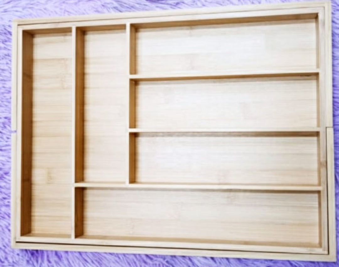 Expandable Bamboo Cutlery Drawer Organizer