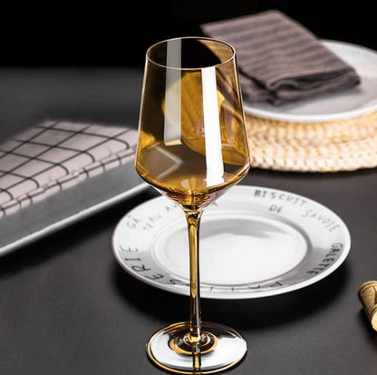 6pc Gold Wine Glasses