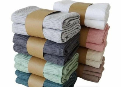 Set Of 2 Super Absorbent Kitchen Cotton Towels BlackNov