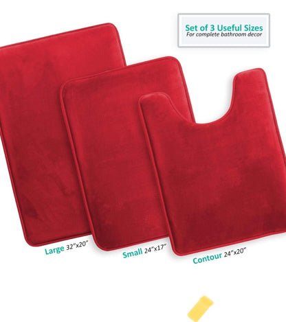 Memory Foam Bath Mat Set for Bathroom