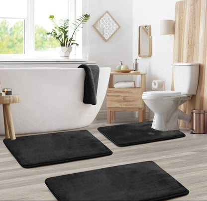 Memory Foam Bath Mat Set for Bathroom