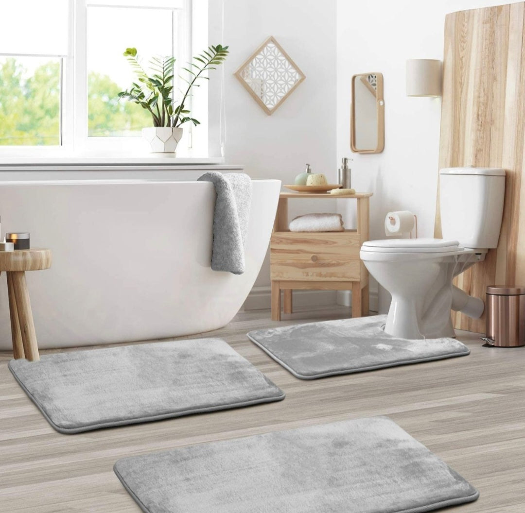Memory Foam Bath Mat Set for Bathroom