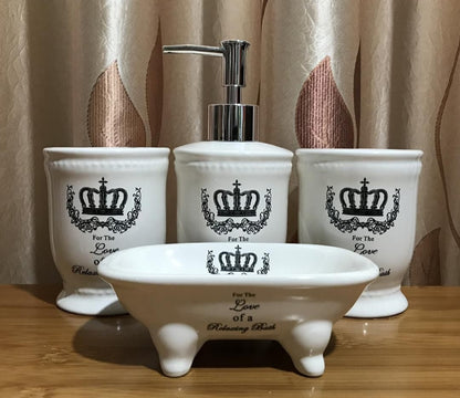 Ceramic Bathroom Accessories Organizer Set