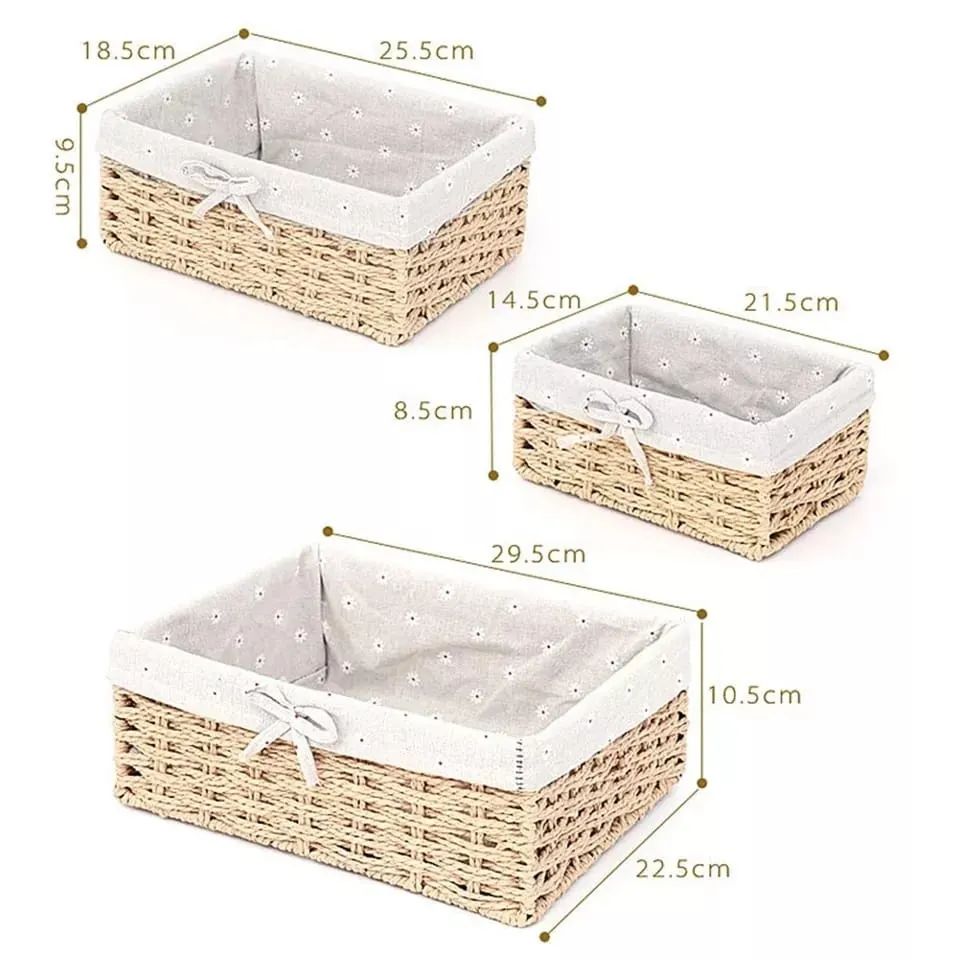 A Set Of 3 Fabric Storage Basket