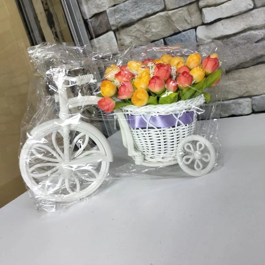 Artificial Bicycle Fashion Rose Car Crafts Decor