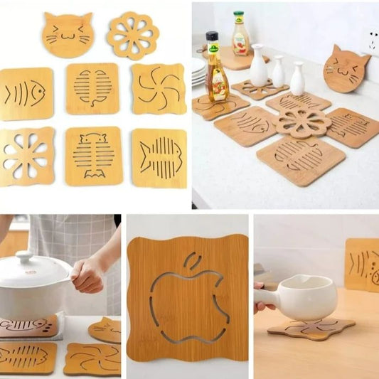 6pc Bamboo coasters