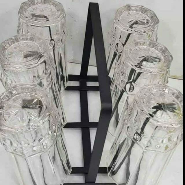 Metallic Water Glasses Holder