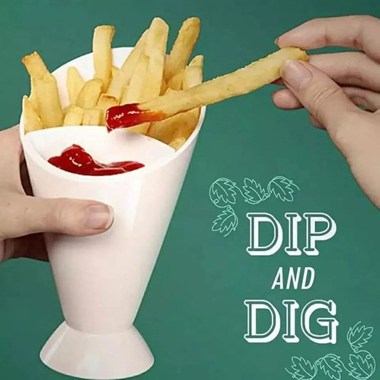 French Fries Holder with Sauce Slot