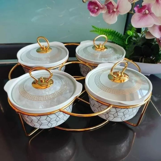 4Pcs Food Warmers/Chaffing Dishes with stand