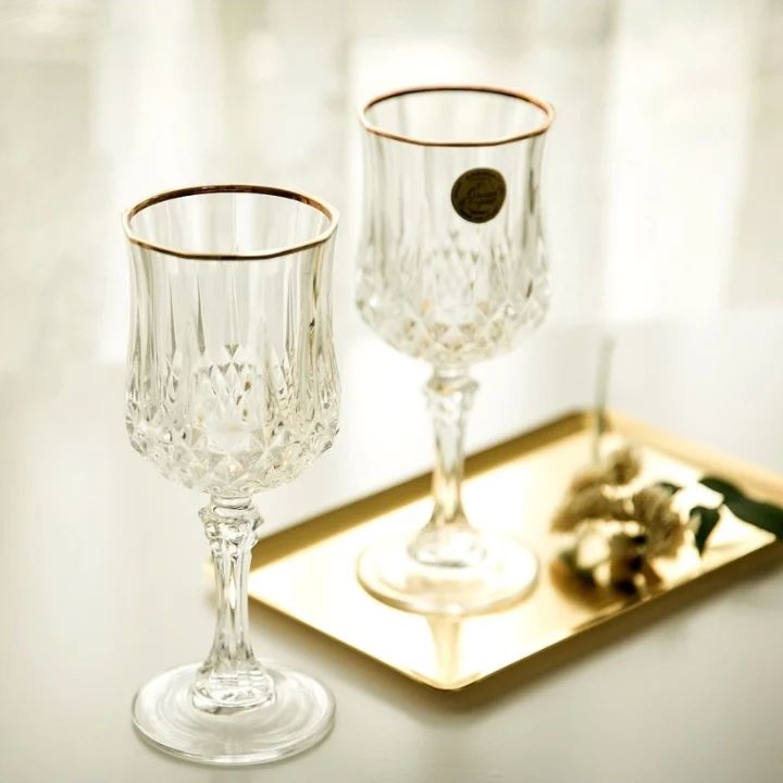 6Pc Crystal Wine Glasses