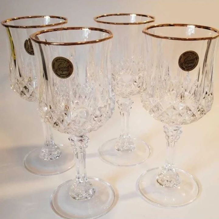 6Pc Crystal Wine Glasses