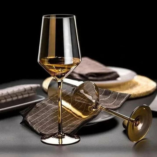 6pc Golden Wine Glasses