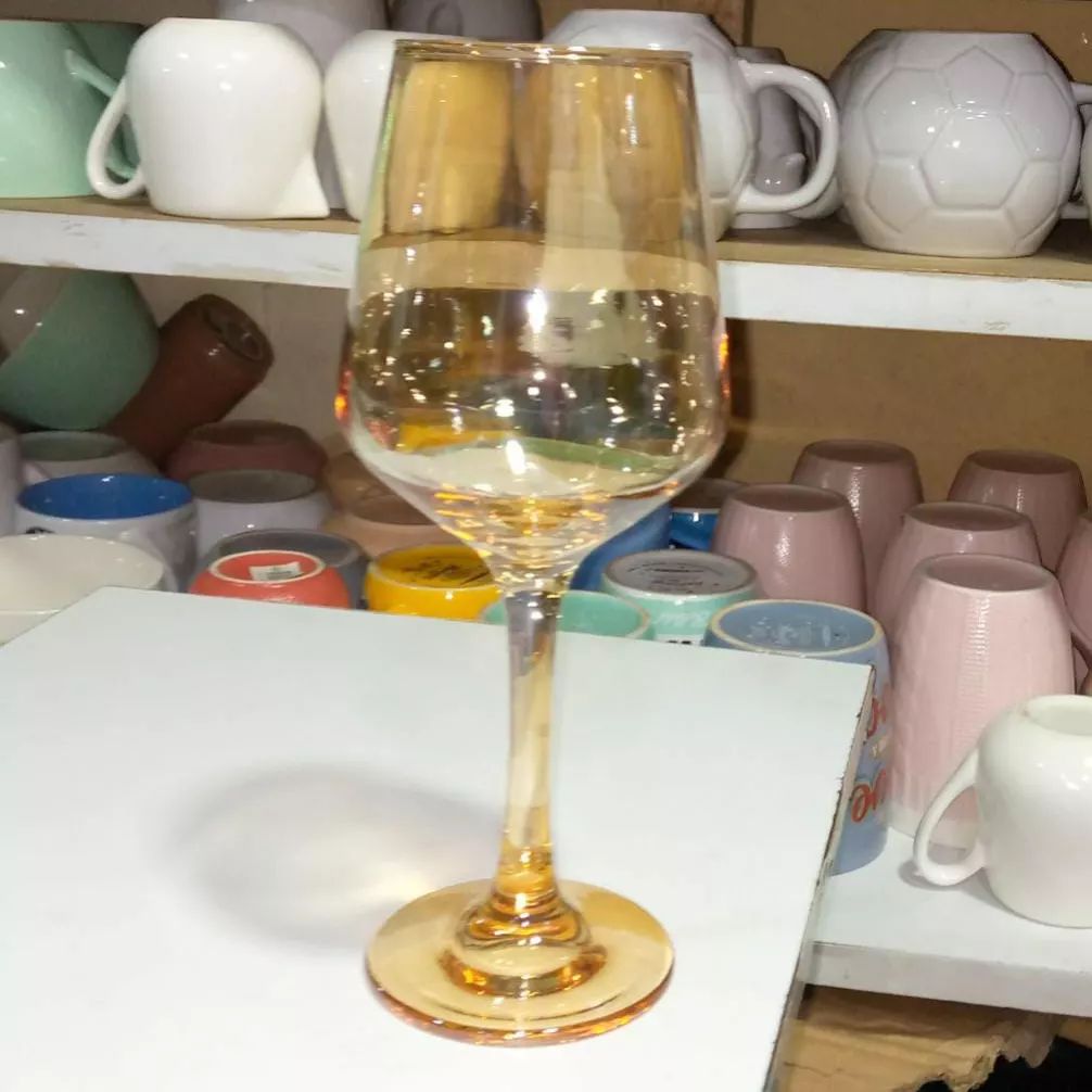 6pc Golden Wine Glasses