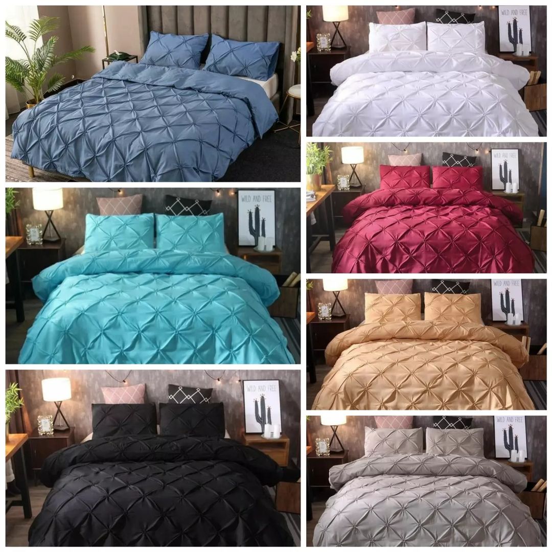 Pinch Pleat Pintuck Duvet Cover Set