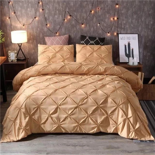 Pinch Pleat Pintuck Duvet Cover Set