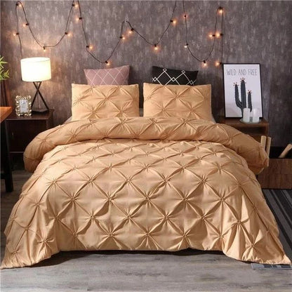 Pinch Pleat Pintuck Duvet Cover Set