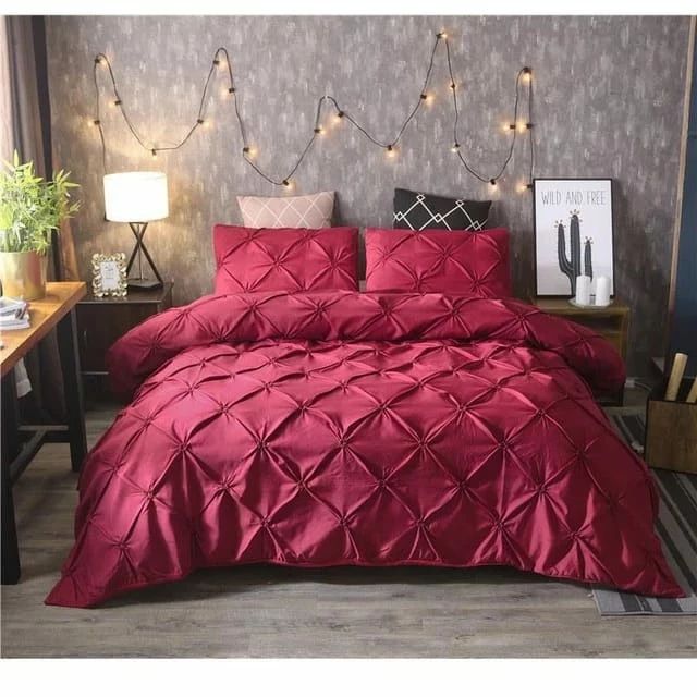 Pinch Pleat Pintuck Duvet Cover Set