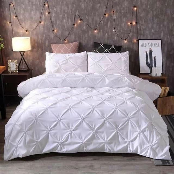 6*6 6*7 Pinch Pintuck Duvet Cover Set with 2 Cases