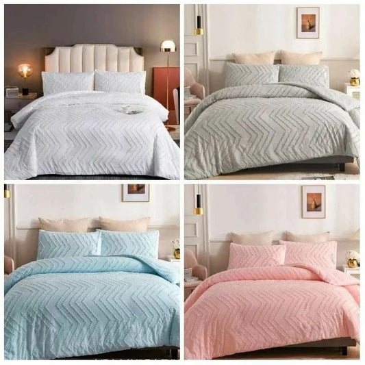 3Pc Tufted Wave Duvet Cover Set