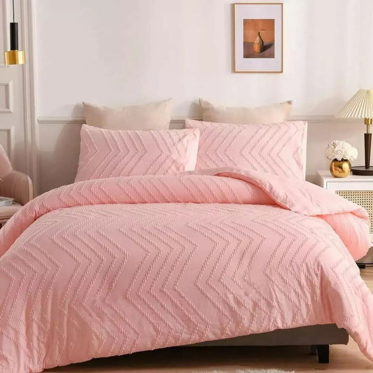 3Pc Tufted Wave Duvet Cover Set