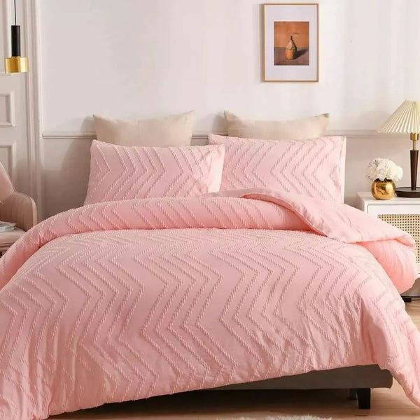 3Pc Tufted Wave Duvet Cover Set