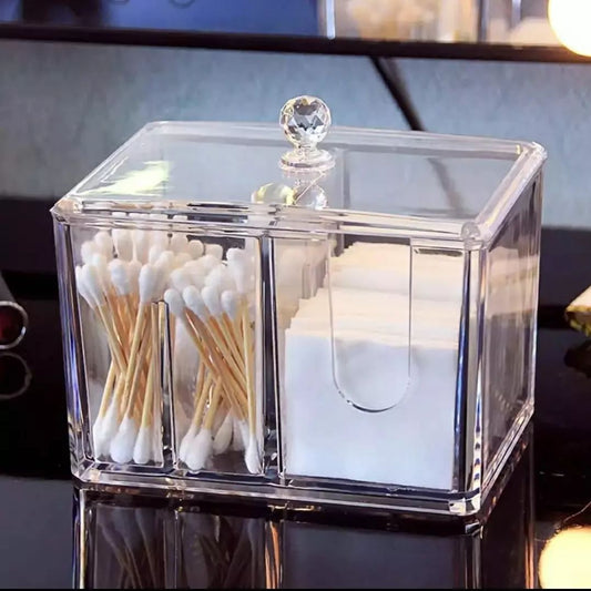 Transparent Aclyric Organizer Holder for Makeup/Cotton Swabs/Pads/Jewelry