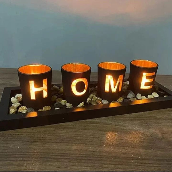 HOME Letter Candle Holder Set